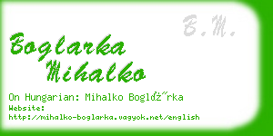 boglarka mihalko business card
